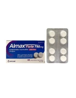 Almax Forte 750mg 48 Comprimidos Masticables Fresa