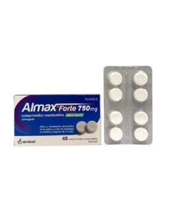 Almax Forte 750mg 48 Comprimidos Masticables Menta