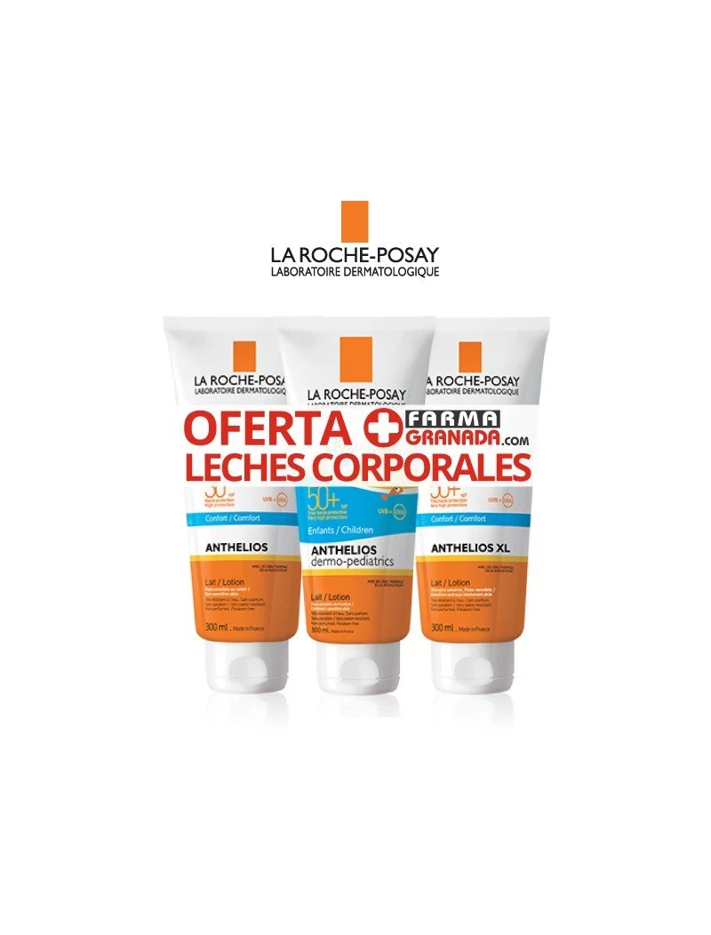 LA ROCHE-POSAY Anthelios Oferta 2 Leches Corporales 200ml + 200ml 3 LA ROCHE-POSAY Anthelios Oferta 2 Leches Corporales 200ml + 200ml