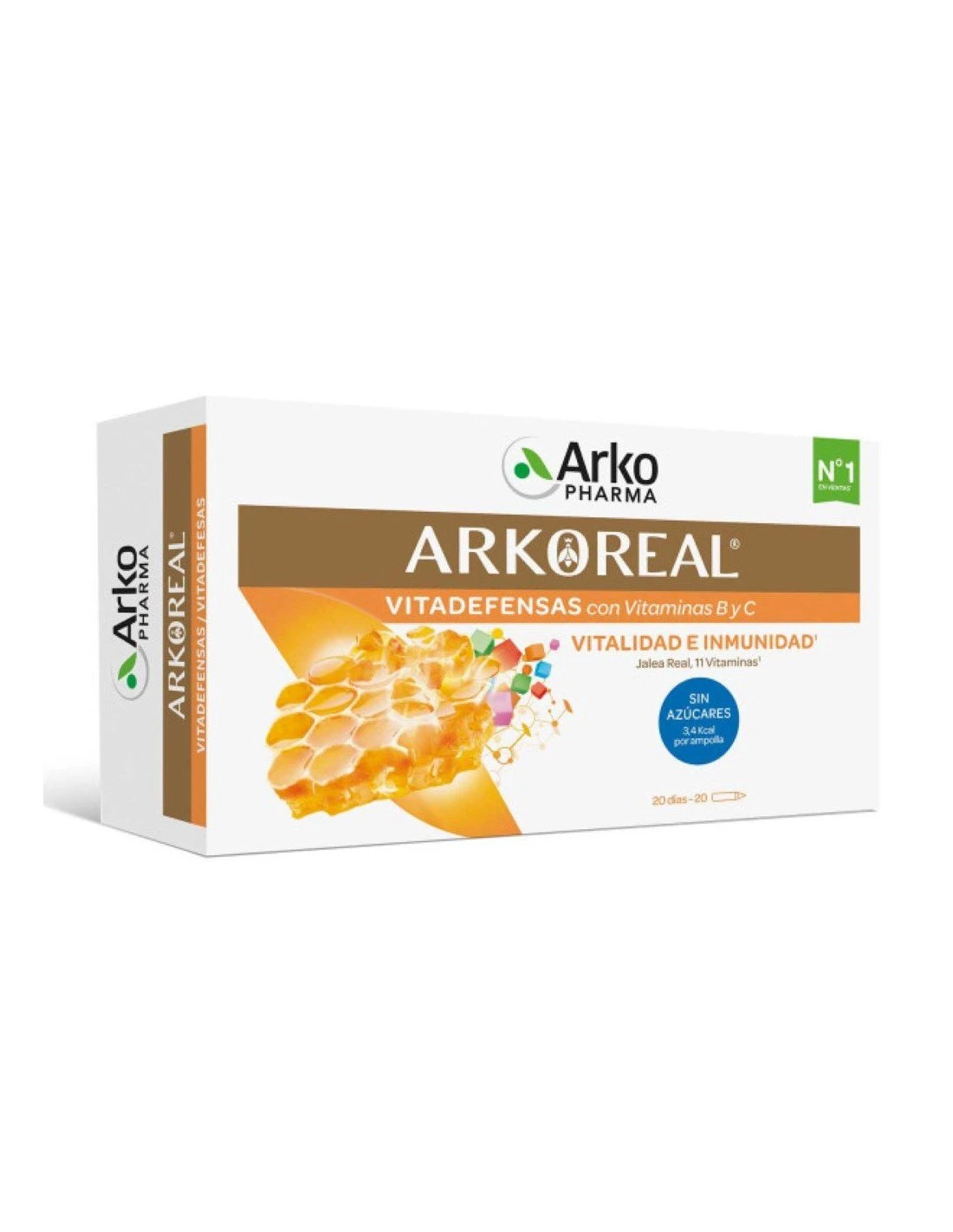 Arkoreal Vitadefensas Jalea Real 1000mg Sin Azúcar 20 Ampollas 3 Arkoreal Vitadefensas Jalea Real 1000mg Sin Azúcar 20 Ampollas