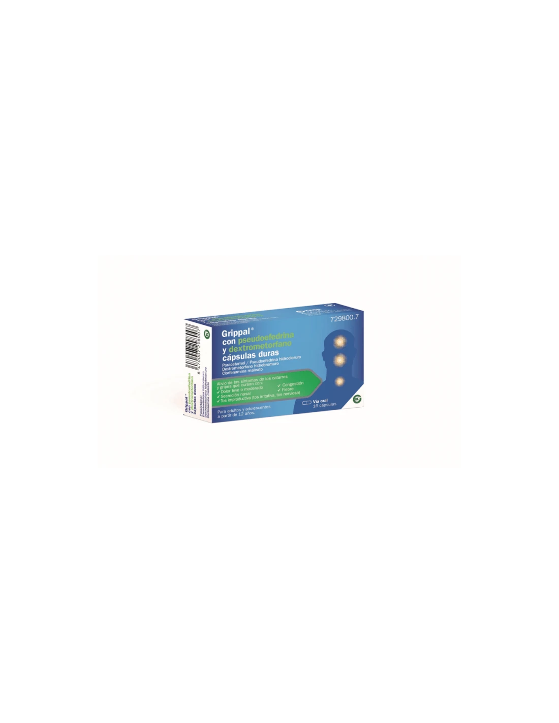 Grippal Con Pseudoefredrina Y Dextrometorfano 16 Cápsulas 3 Grippal Con Pseudoefredrina Y Dextrometorfano 16 Cápsulas
