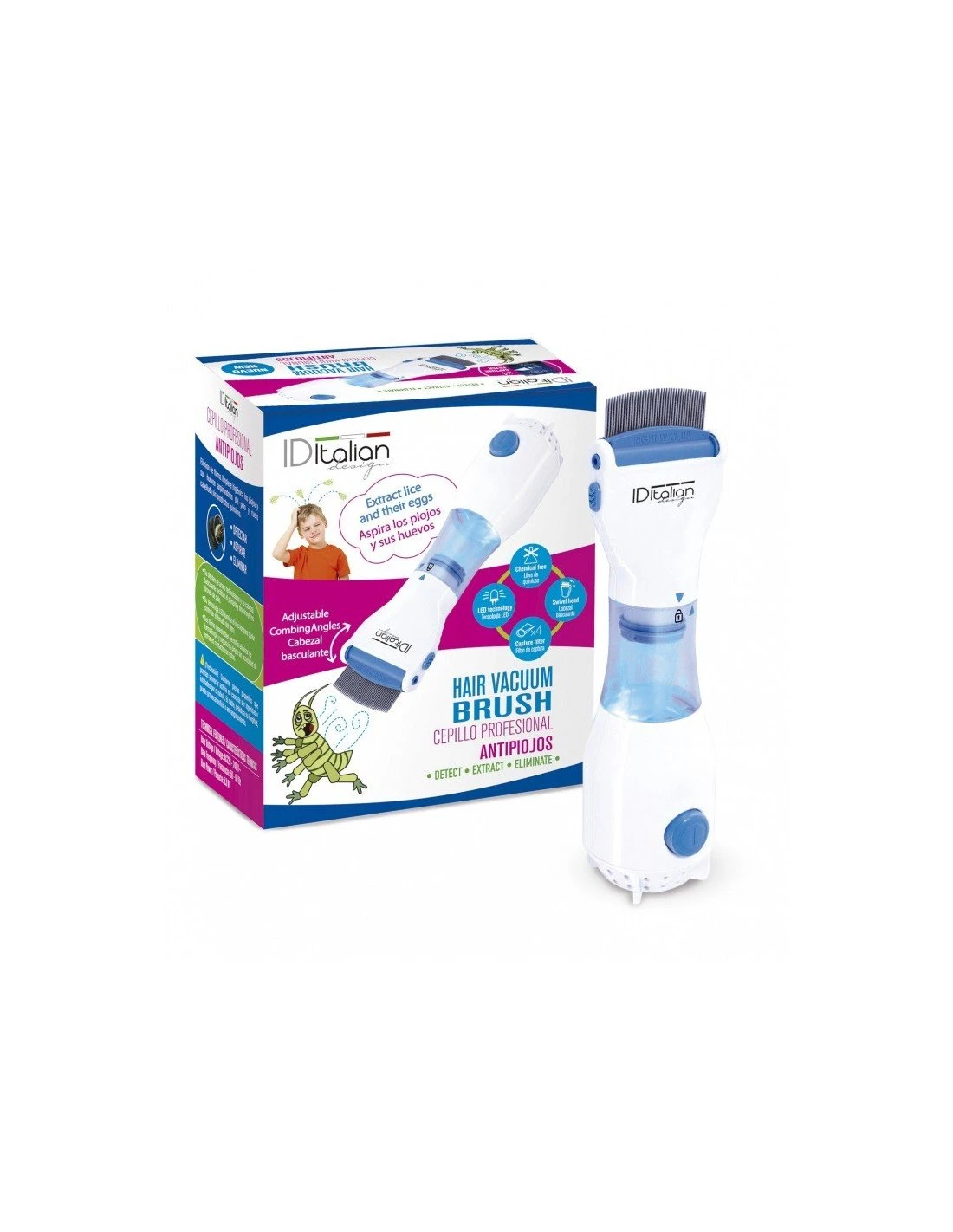 Italian Design Peine Eléctrico Quita-Piojos 3 Italian Design Peine Eléctrico Quita-Piojos