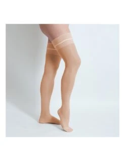 Medilast Media Larga Blonda Compresión Fuerte Beige/Negro