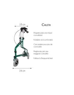 Mobiclinic Caleta Andador Plegable Freno Cesta 3 Ruedas Verde -Skin Ceuticals Tienda mobiclinic caleta andador verde 2