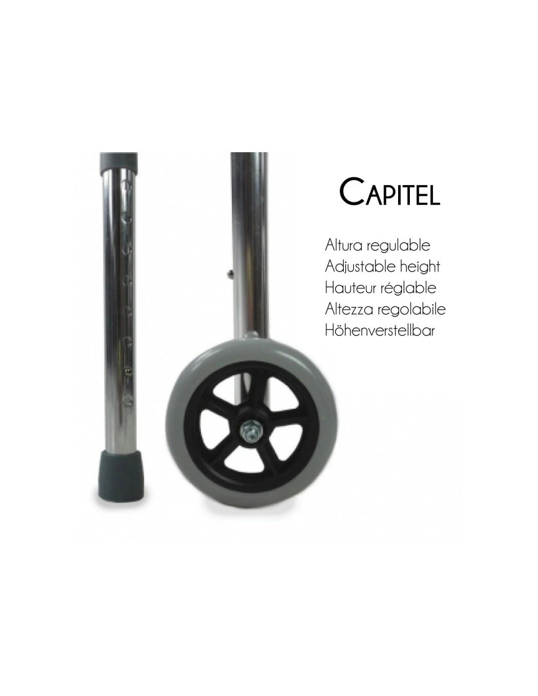 Mobiclinic Capitel Andador Aluminio Plegable Regulable Ruedas 6 Mobiclinic Capitel Andador Aluminio Plegable Regulable Ruedas - Imagen 4