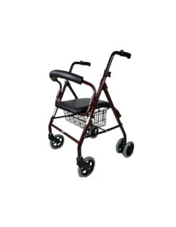 Mobiclinic Prado Andador Rollator Aluminio Plegable Asiento Con Respaldo Y Cesta