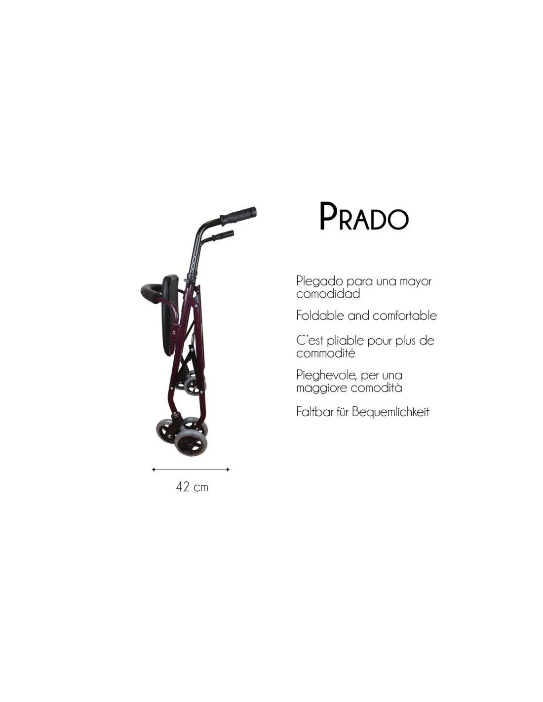 Mobiclinic Prado Andador Rollator Aluminio Plegable Asiento Con Respaldo Y Cesta 7 Mobiclinic Prado Andador Rollator Aluminio Plegable Asiento Con Respaldo Y Cesta - Imagen 5