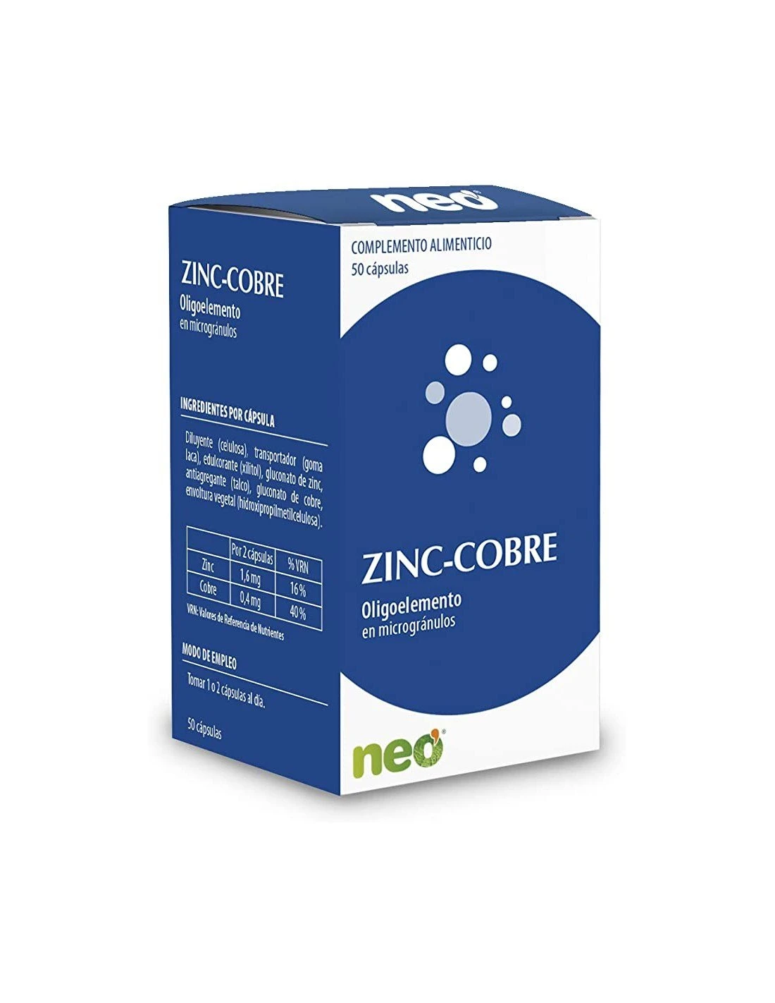 NEO Zinc + Cobre 50 Cápsulas 3 NEO Zinc + Cobre 50 Cápsulas