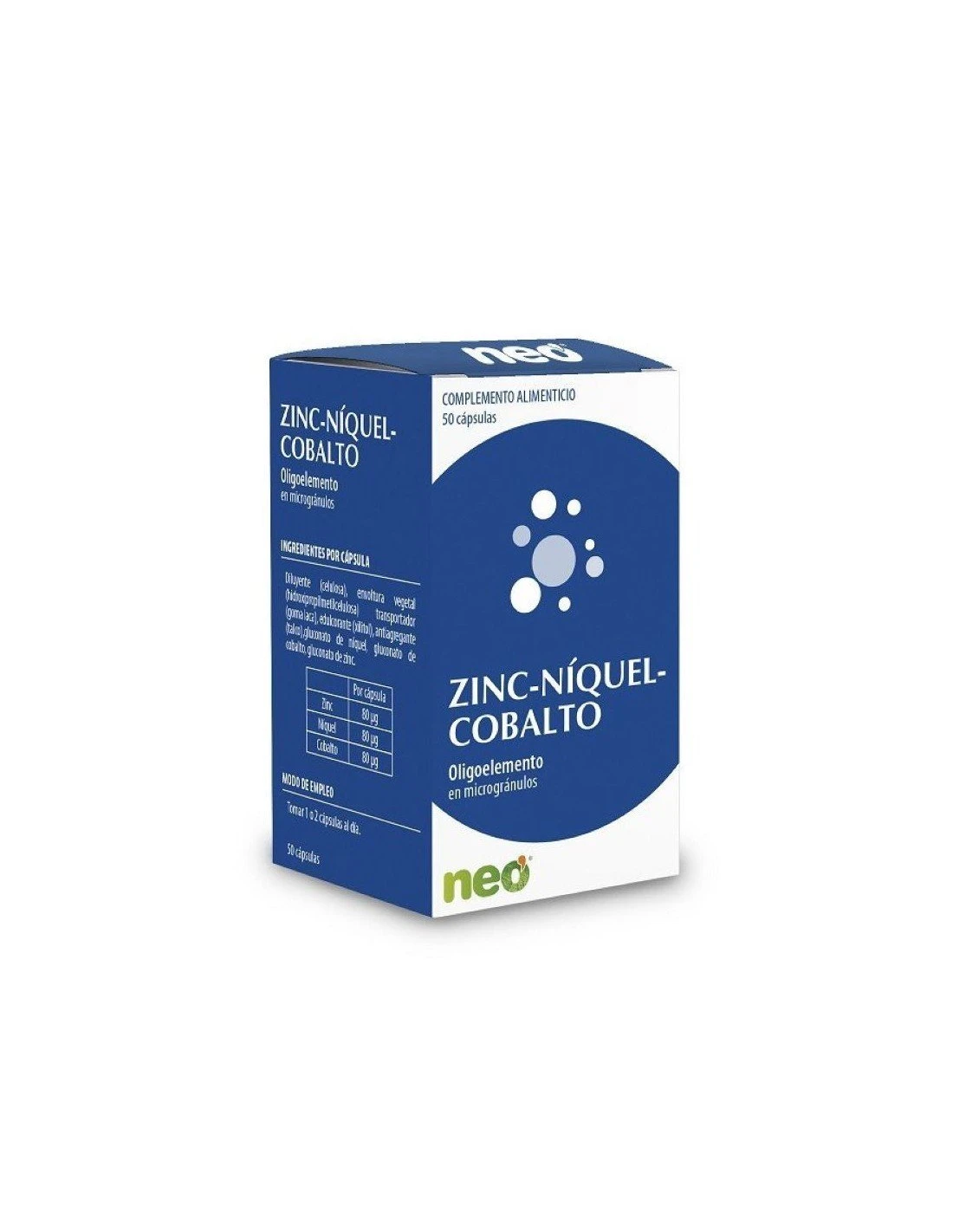 NEO Zinc + Níquel + Cobalto 50 Cápsulas 3 NEO Zinc + Níquel + Cobalto 50 Cápsulas