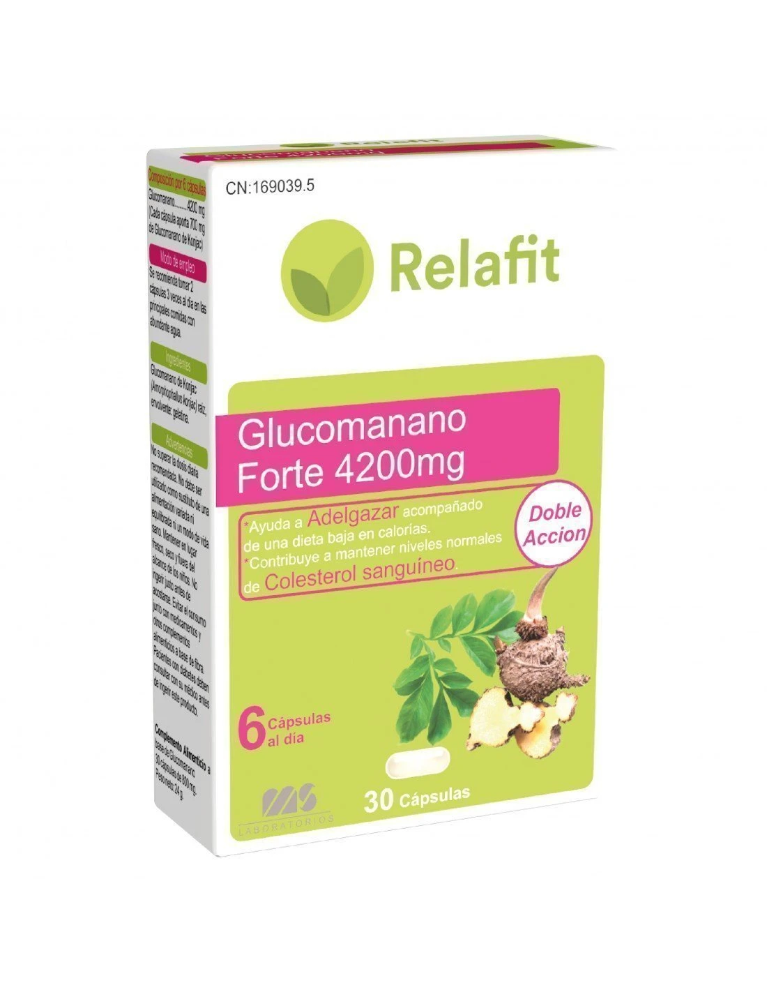 Relafit Glucomanano Forte 30 Cápsulas 3 Relafit Glucomanano Forte 30 Cápsulas